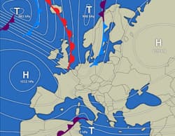 Illustration zum Wetterbegriff Kaltfront