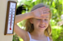 Illustration zum Wetterbegriff Schattentemperatur