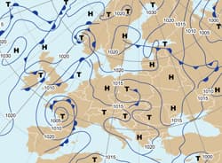 Illustration zum Wetterbegriff Zugstraßen der Zyklonen