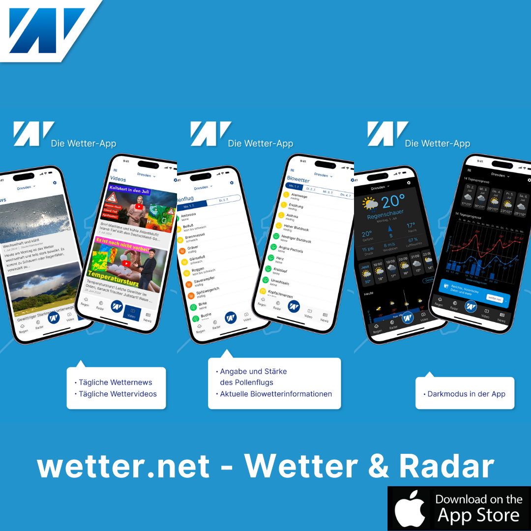 Wetter.net - Wetter & Radar: Neue Wetter-App jetzt auch für iOS im App Store verfügbar