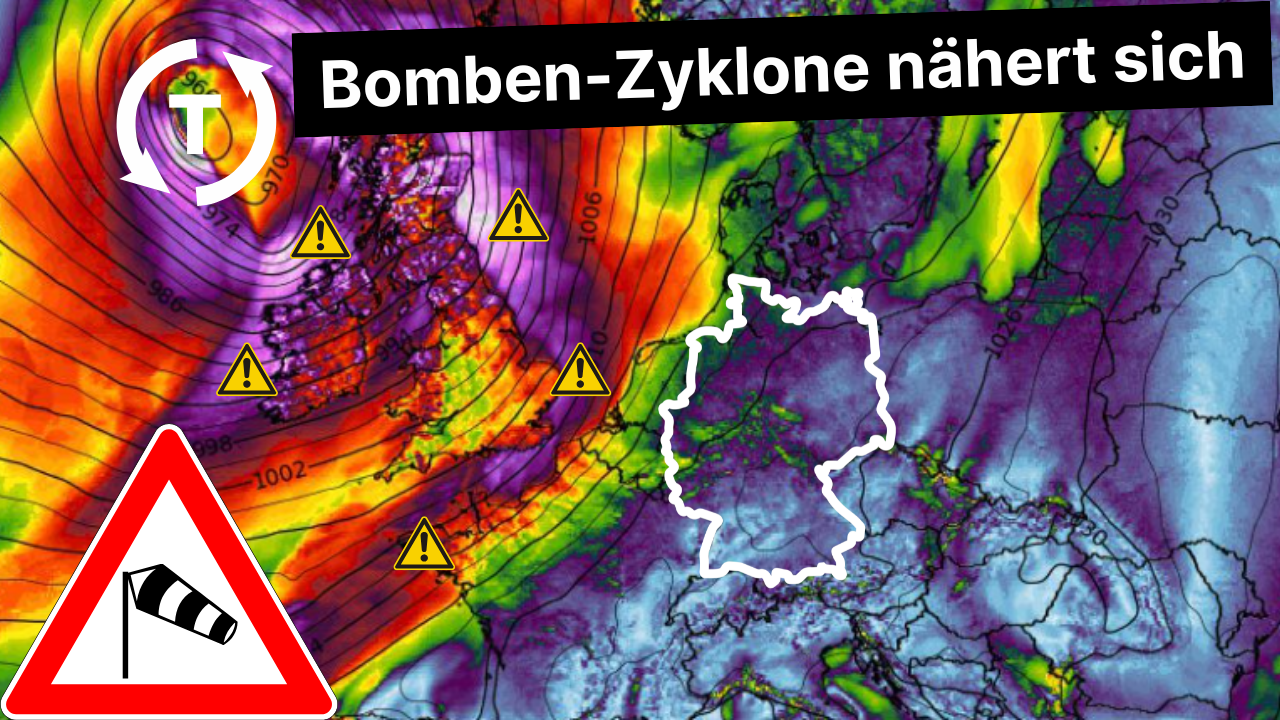 Bombenzyklon wütet über Europa  Deutschland entkommt knapp dem Wetterchaos!