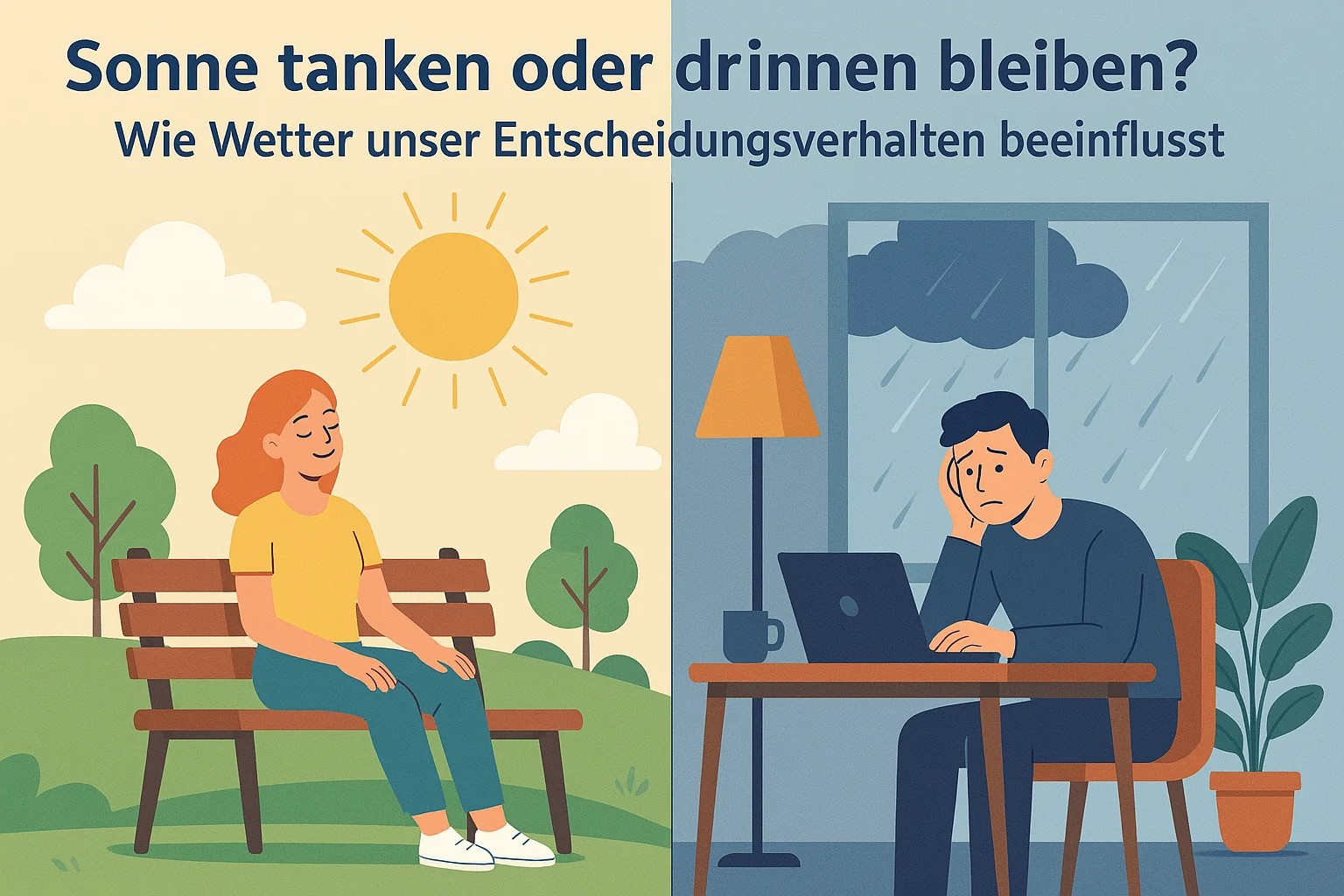 Sonne tanken oder drinnen bleiben? Wie Wetter unser Entscheidungsverhalten beeinflusst